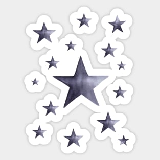 Black and grey Watercolor Stars Pattern Sticker